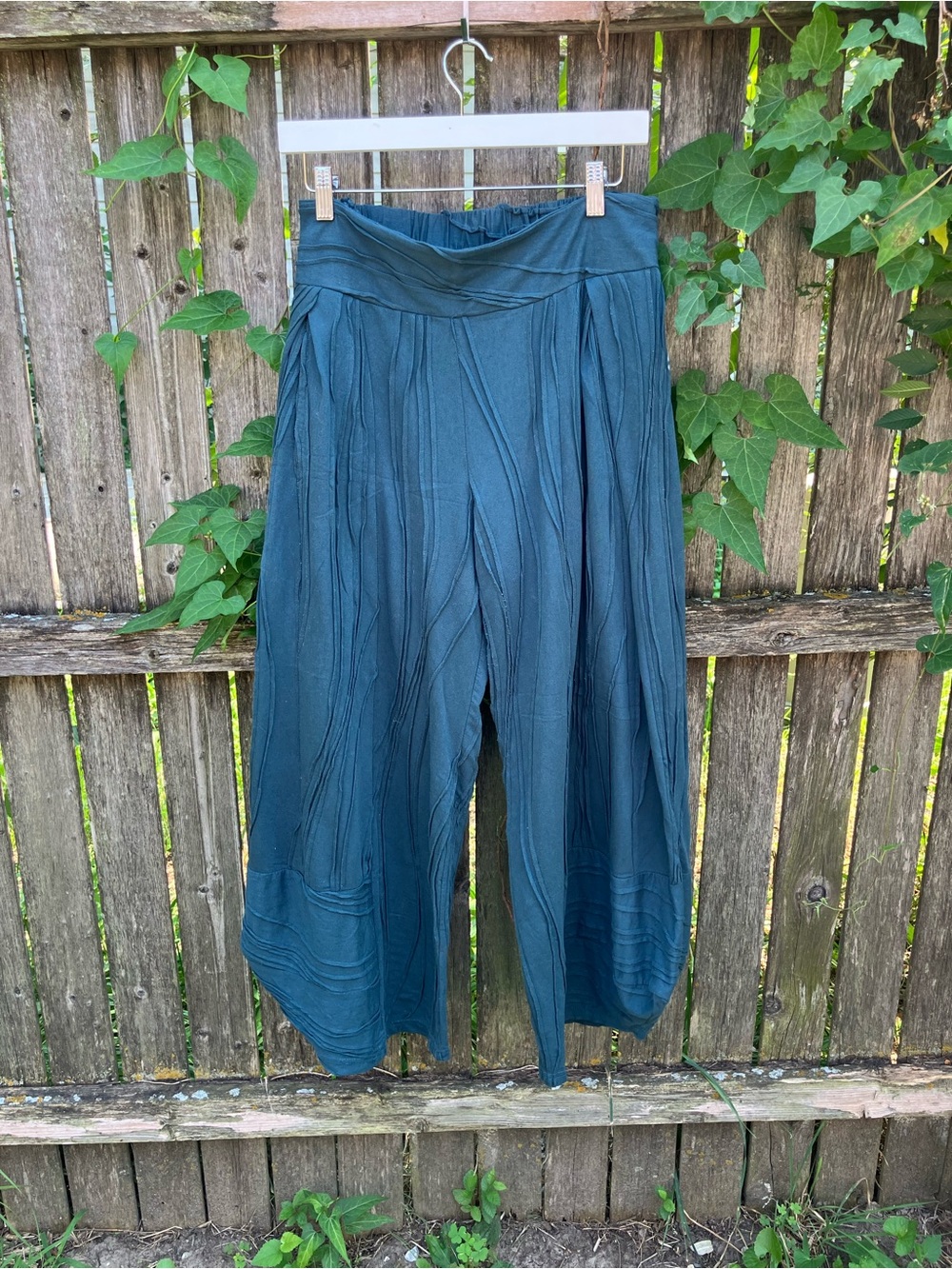 Wide Leg Pleated Palazzo Pants in Teal